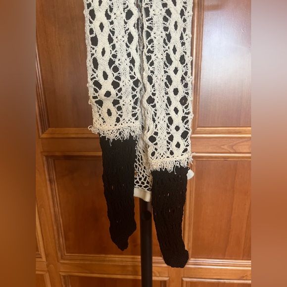 Yohji Yamamoto Torchon Lace Double Layered Leggings Cream White and Black OS - Picture 10 of 11